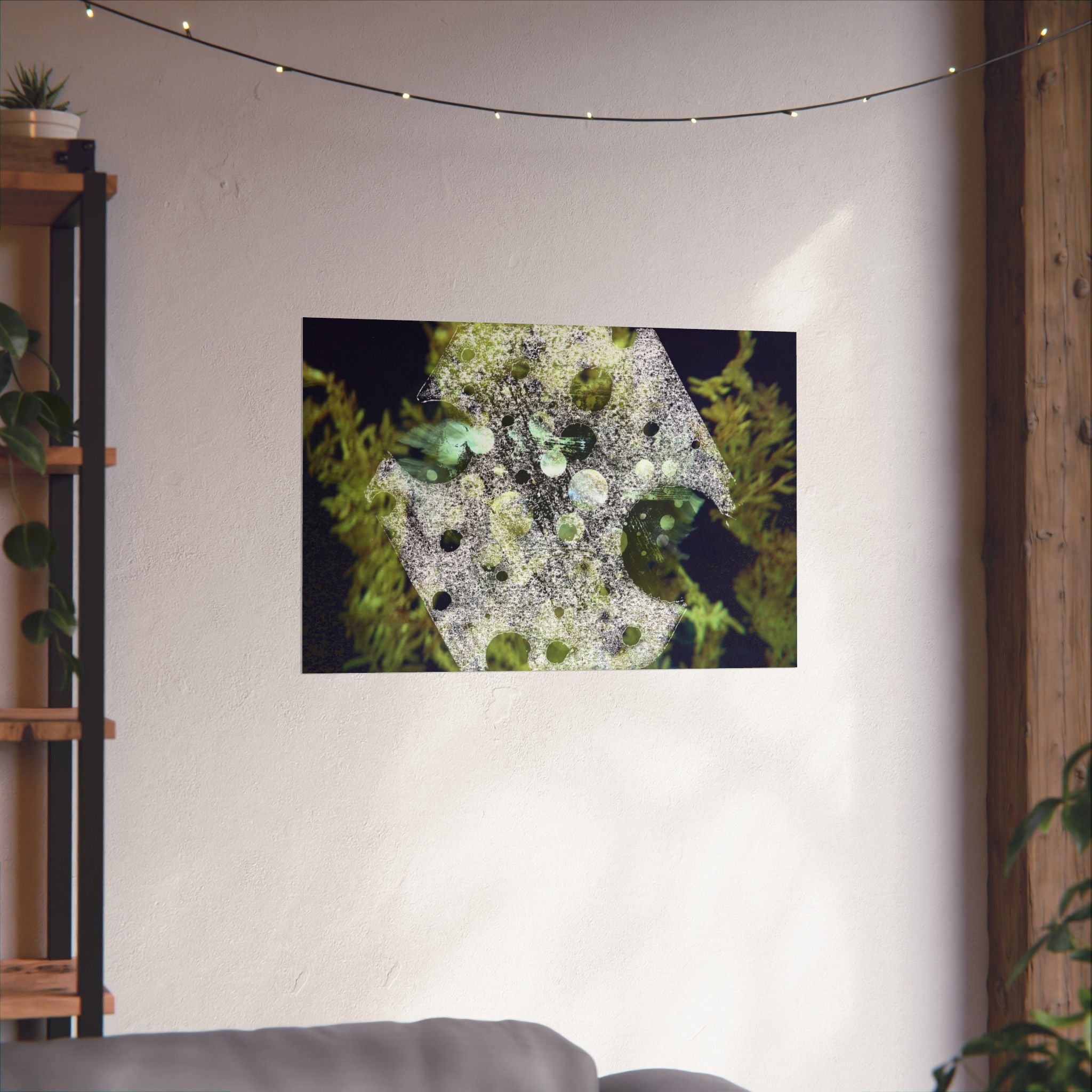 Abstract Nature Matte Horizontal Poster — Moss & Stone Texture Wall Art