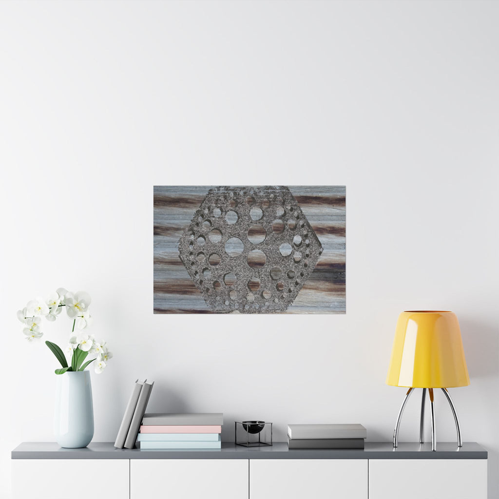 Rustic Honeycomb Poster Matte Vertical Poster | Hexagon Wall Art, Barn Wood Texture