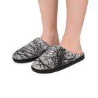 Men's Indoor Slippers — Monochrome Winter Trees Pattern Cozy House Shoes