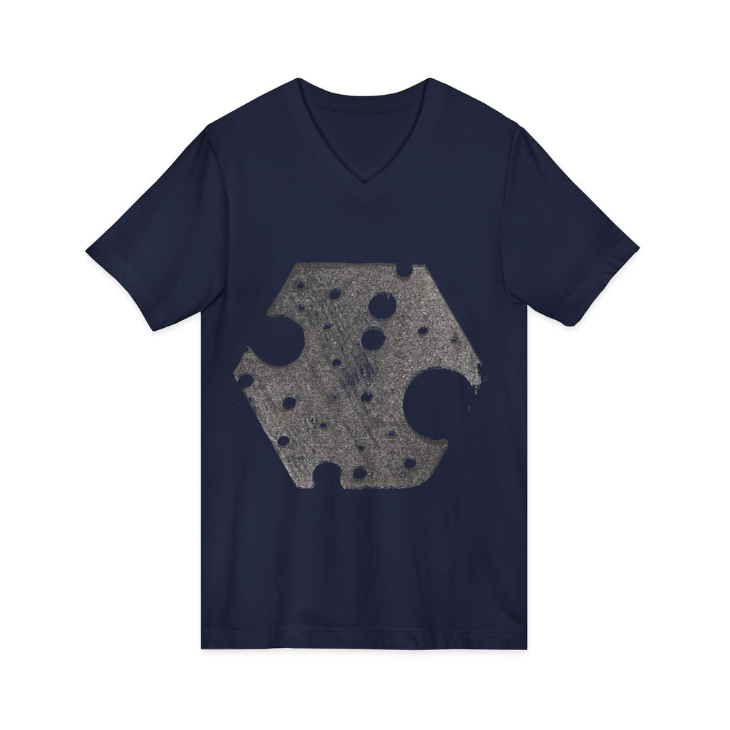 Hex Moon Graphic Tee Design Hex09 — Distressed Space Cheese Vintage Astronomy V-Neck T-Shirt