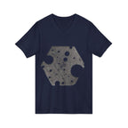 Hex Moon Graphic Tee Design Hex09 — Distressed Space Cheese Vintage Astronomy V-Neck T-Shirt