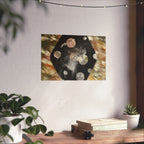 Abstract Cosmic Hex Matte Poster — Planetary Dots Wall Art
