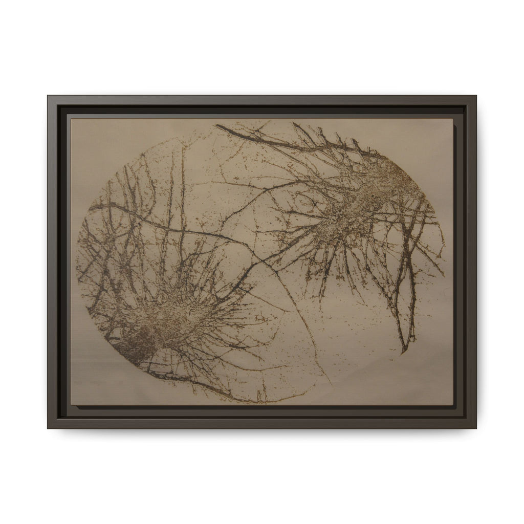 Framed Matte Canvas Art, no 24 — Twin Tree Wood-Carving Reproduction (Black Marlin & Arrowtown)