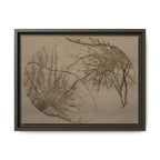 Framed Matte Canvas Art, no 24 — Twin Tree Wood-Carving Reproduction (Black Marlin & Arrowtown)