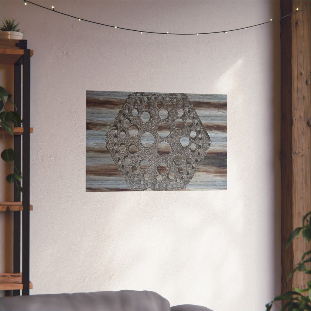 Rustic Honeycomb Poster Matte Vertical Poster | Hexagon Wall Art, Barn Wood Texture