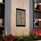 Botanical Bamboo Art Poster — Minimalist Yellow & Gray Matte Vertical Print