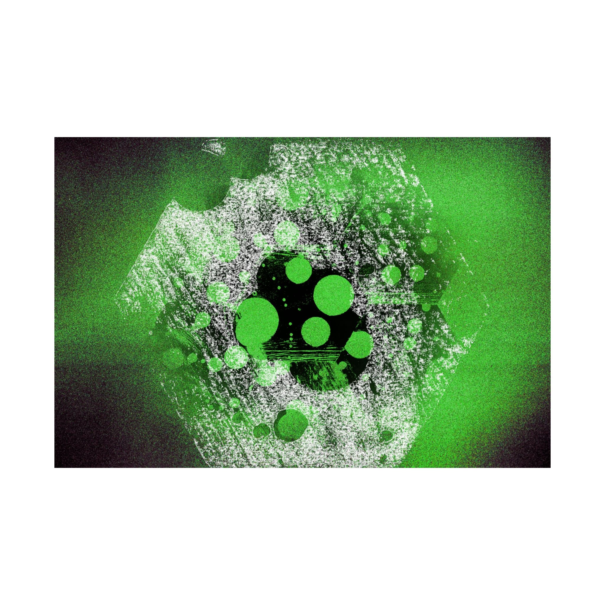 Abstract Neon Green Geometric Matte Poster — Modern Sci‑Fi Wall Art