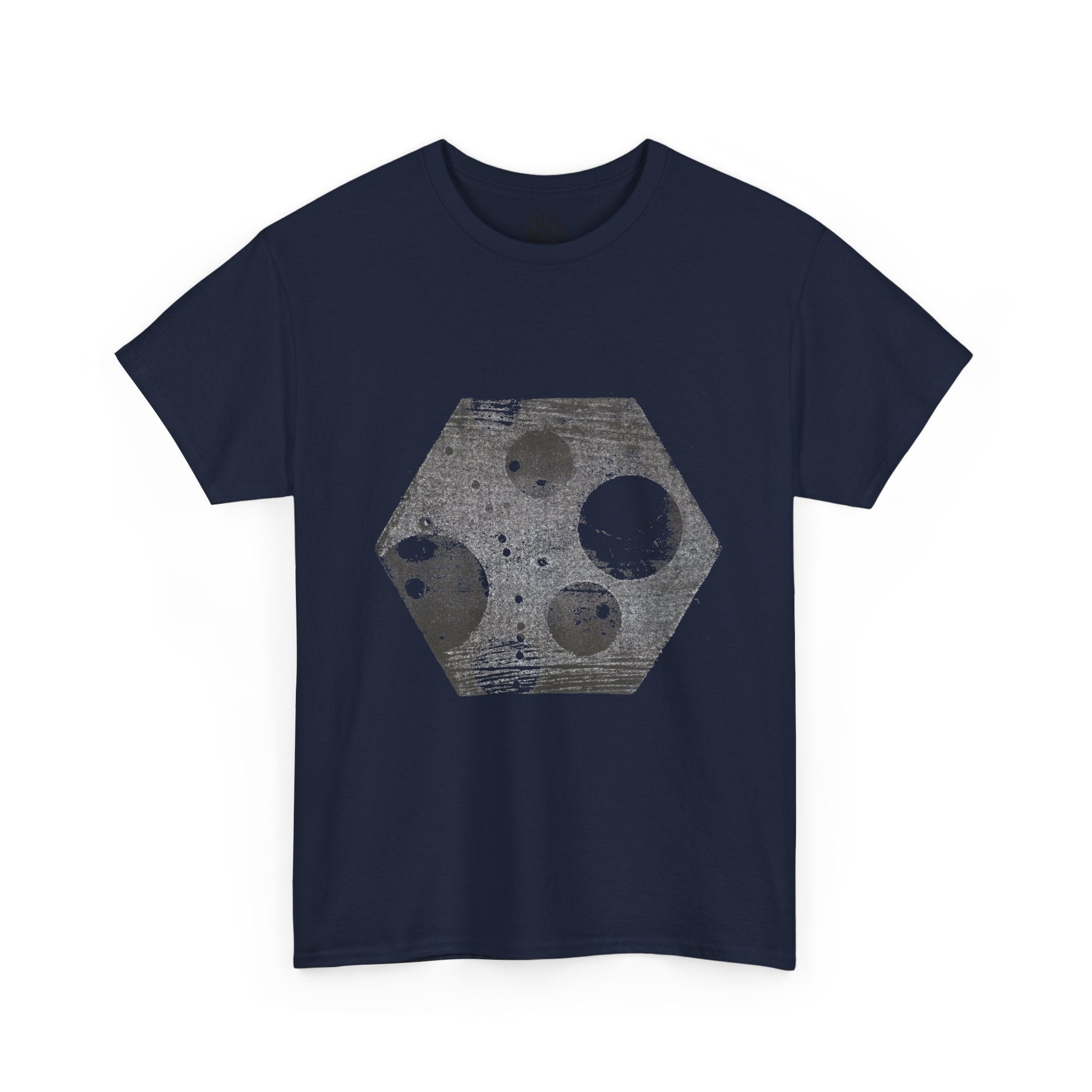 Hexagon Circles Graphic Tee — Digital Manual Print Art