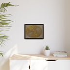 Framed Matte Canvas Art - Abstract Golden Circle Botanical Print - no 44