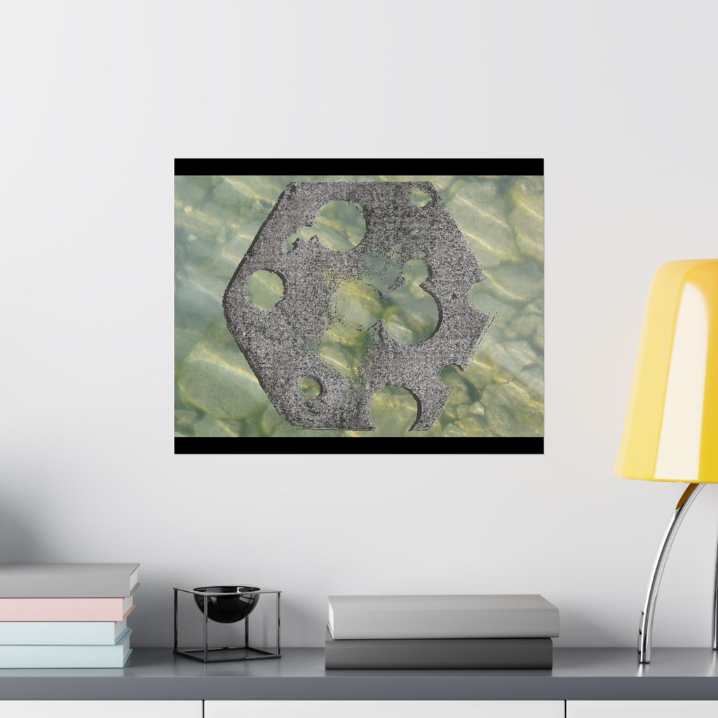 Abstract Seagrass & Stone Matte Horizontal Poster — Coastal Texture Wall Art