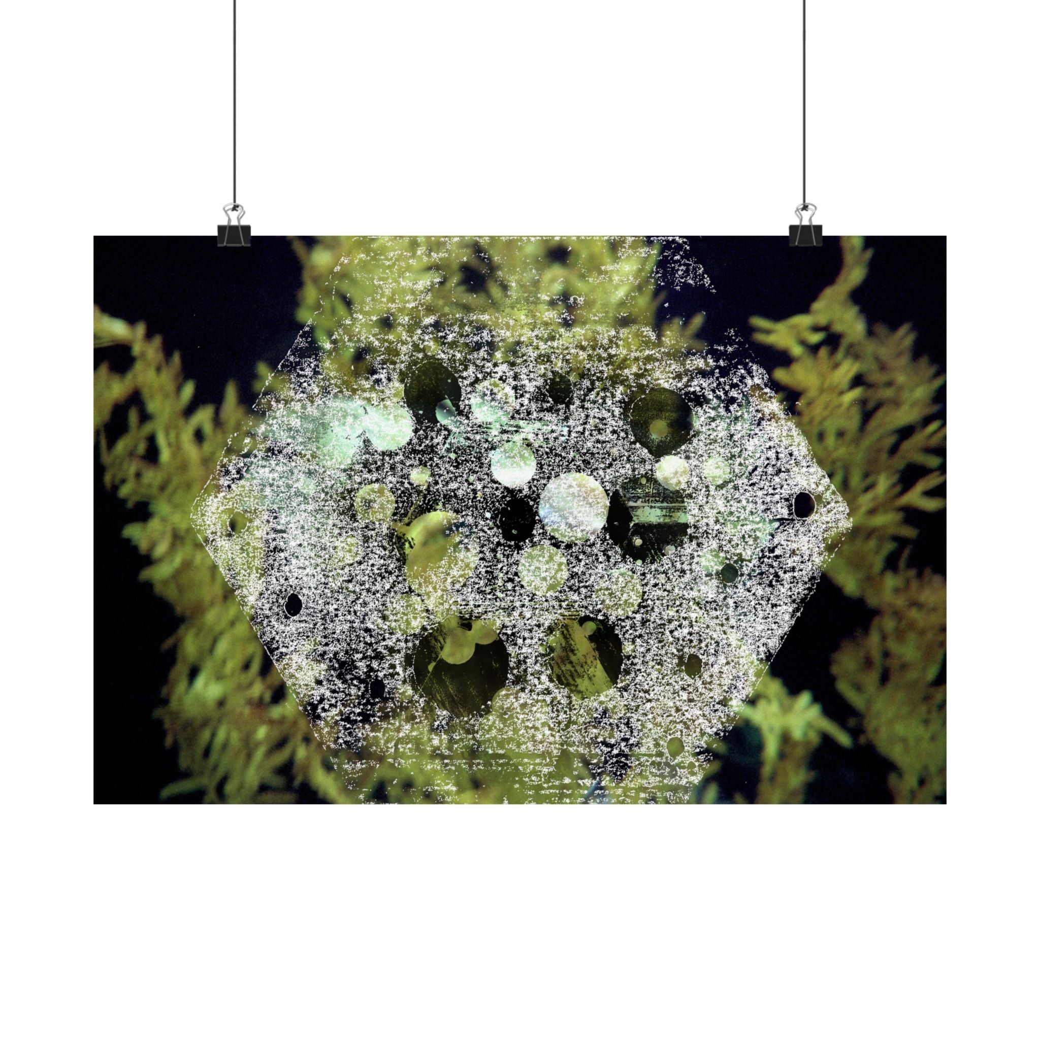Matte horizontale poster — Abstracte zeshoekige kunst met zeekoraal