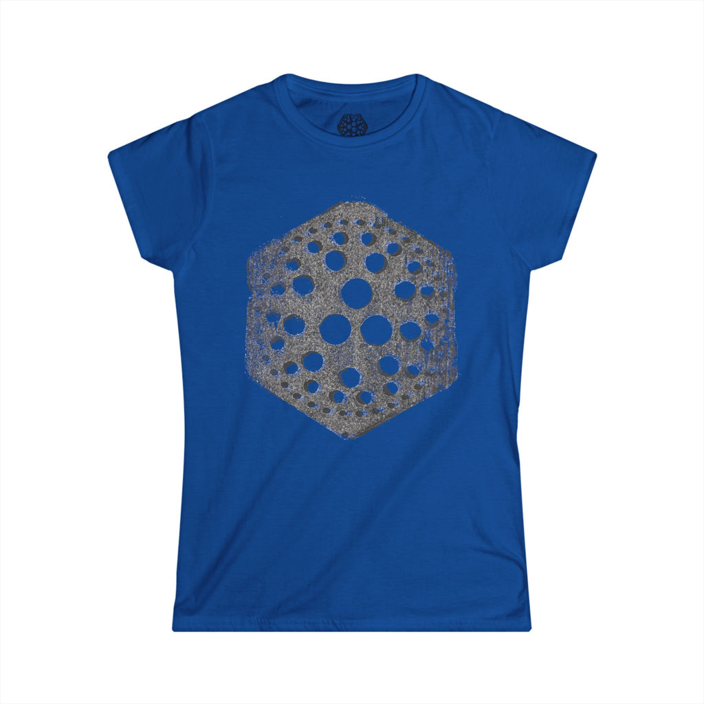 Hexagon Sea Urchin Tee — Vintage Dot Shell Graphic Womens T-Shirt