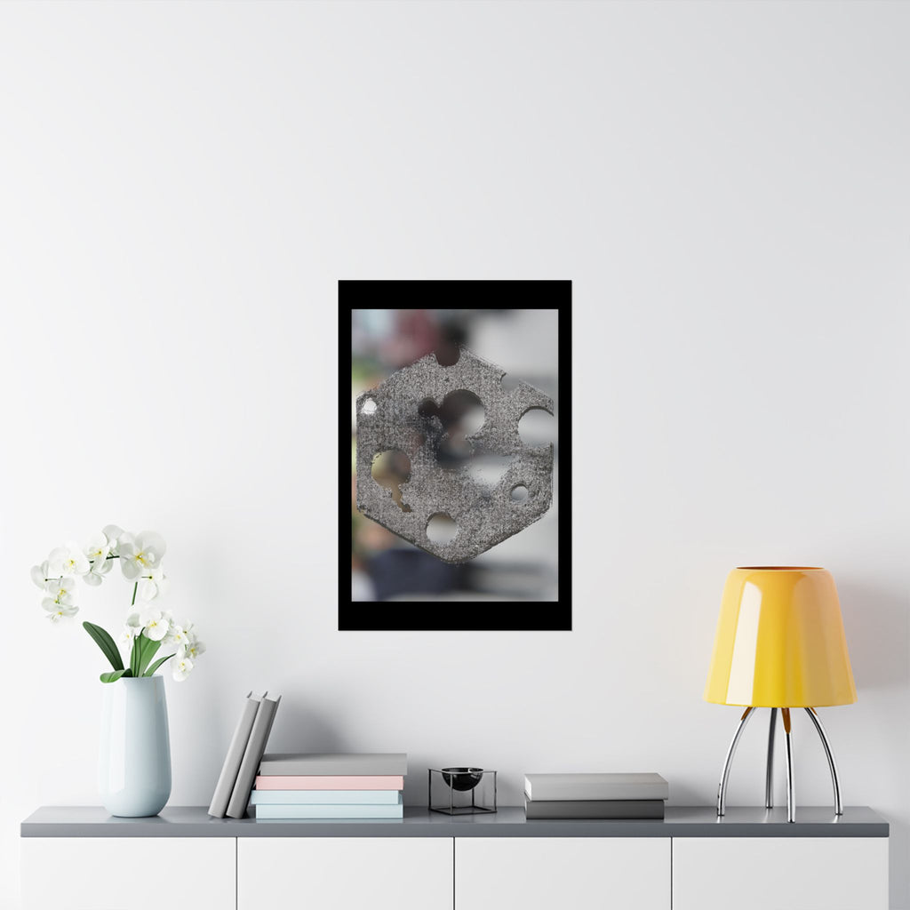 Abstract Hexagon Texture Matte Poster — Modern Geometric Wall Art