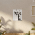 Canvasprint met bamboe-inkt en matte afwerking — Minimalistische Aziatische penseelkunst wanddecoratie 