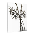 Canvasprint met bamboe-inkt en matte afwerking — Minimalistische Aziatische penseelkunst wanddecoratie 