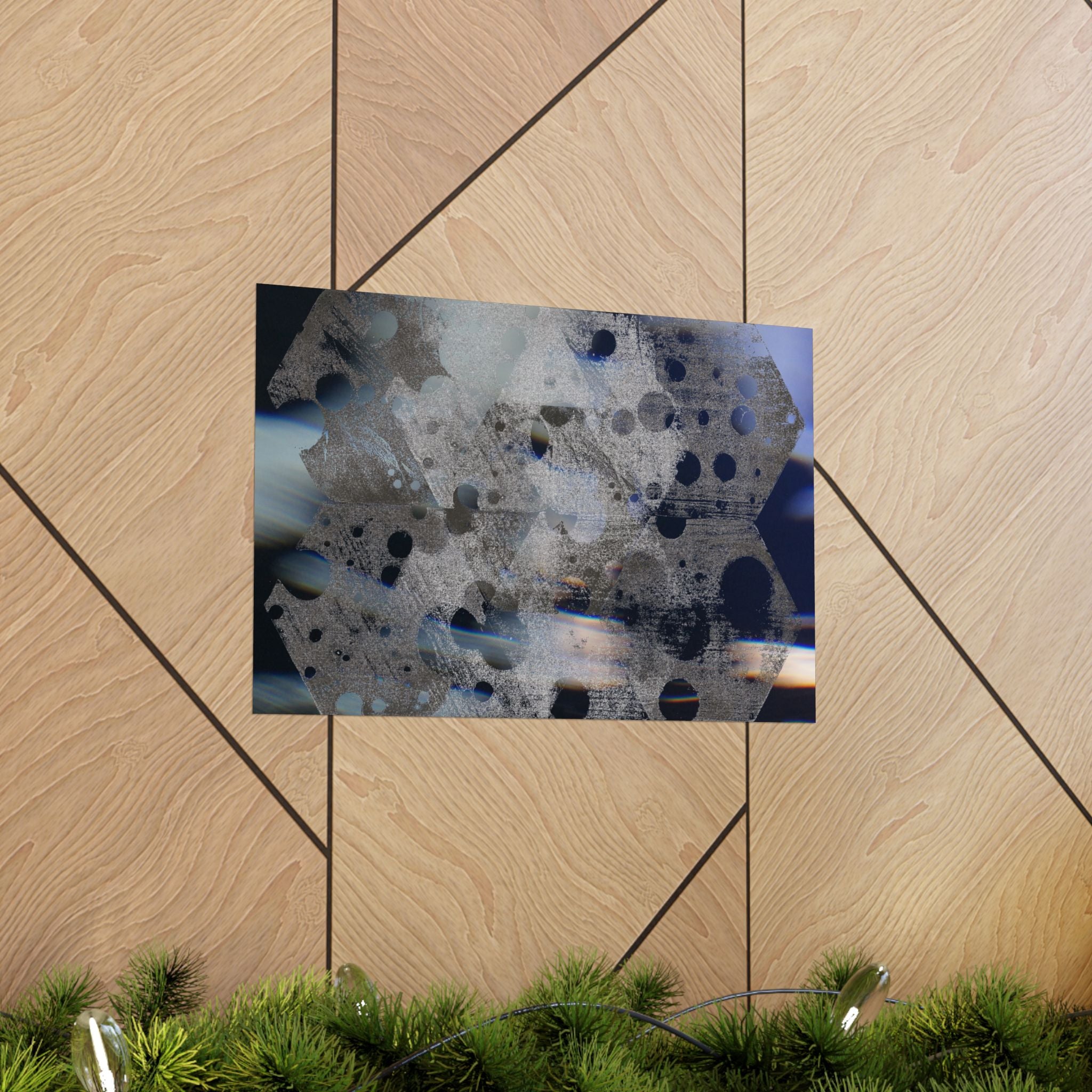 Abstract Hexagon Matte Poster — Modern Geometric Art Print