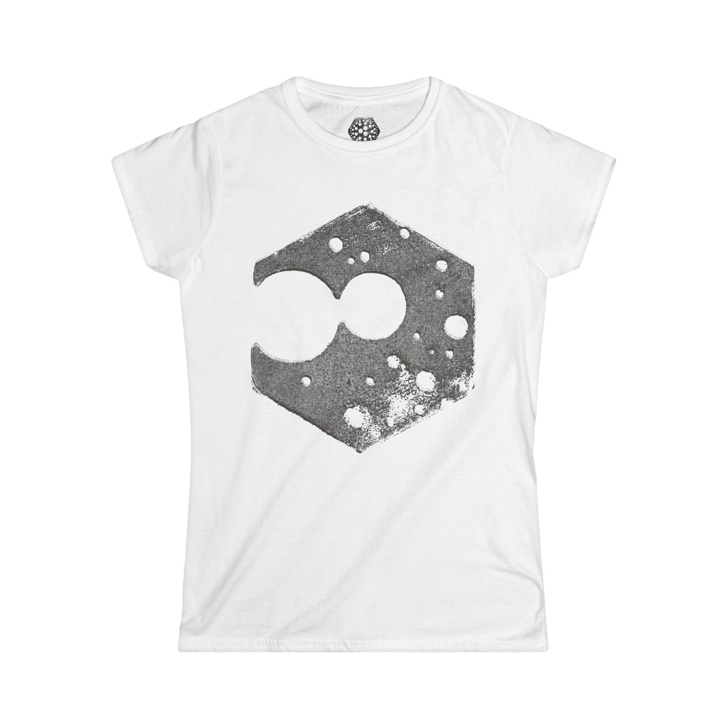 Women's Tee — Abstract Hexagon Moon Graphic T-Shirt