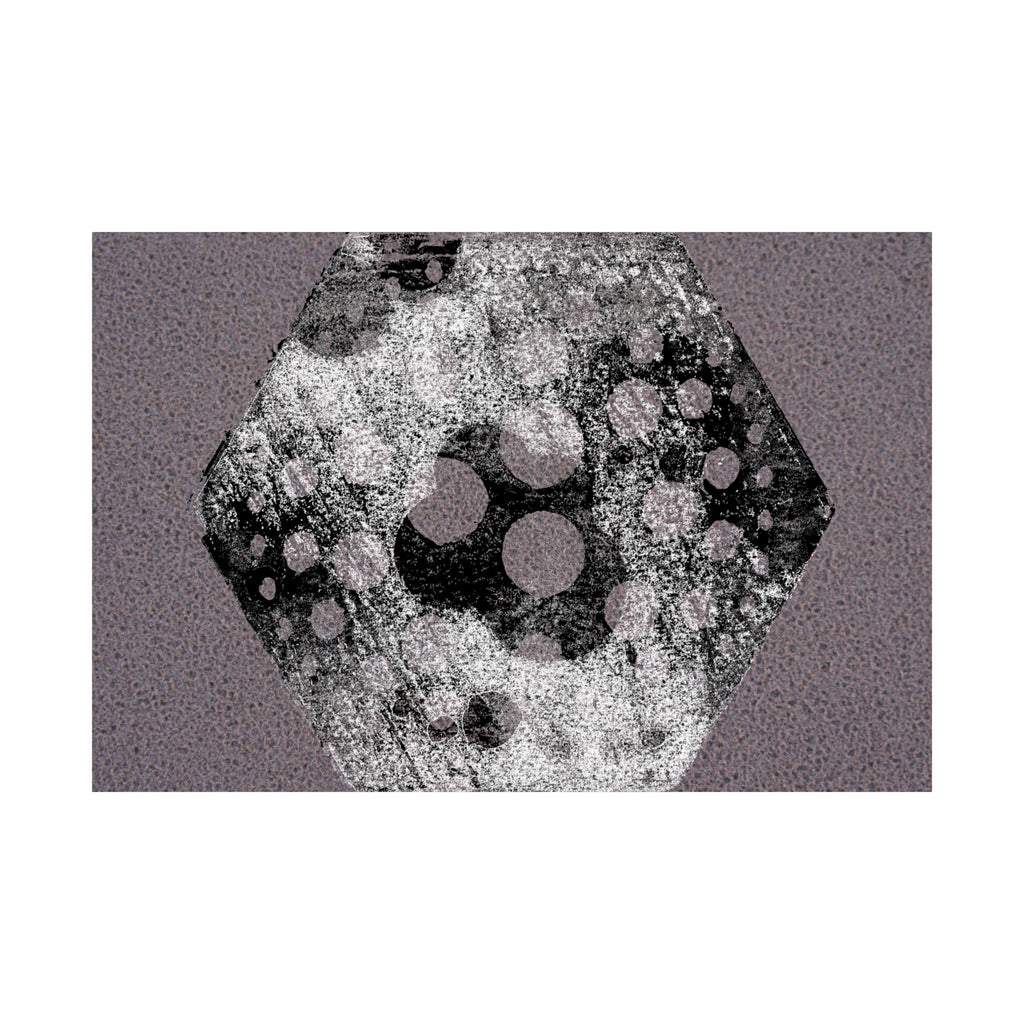 Abstract Hexagon Art Poster — Textured Geometric Matte Horizontal Print