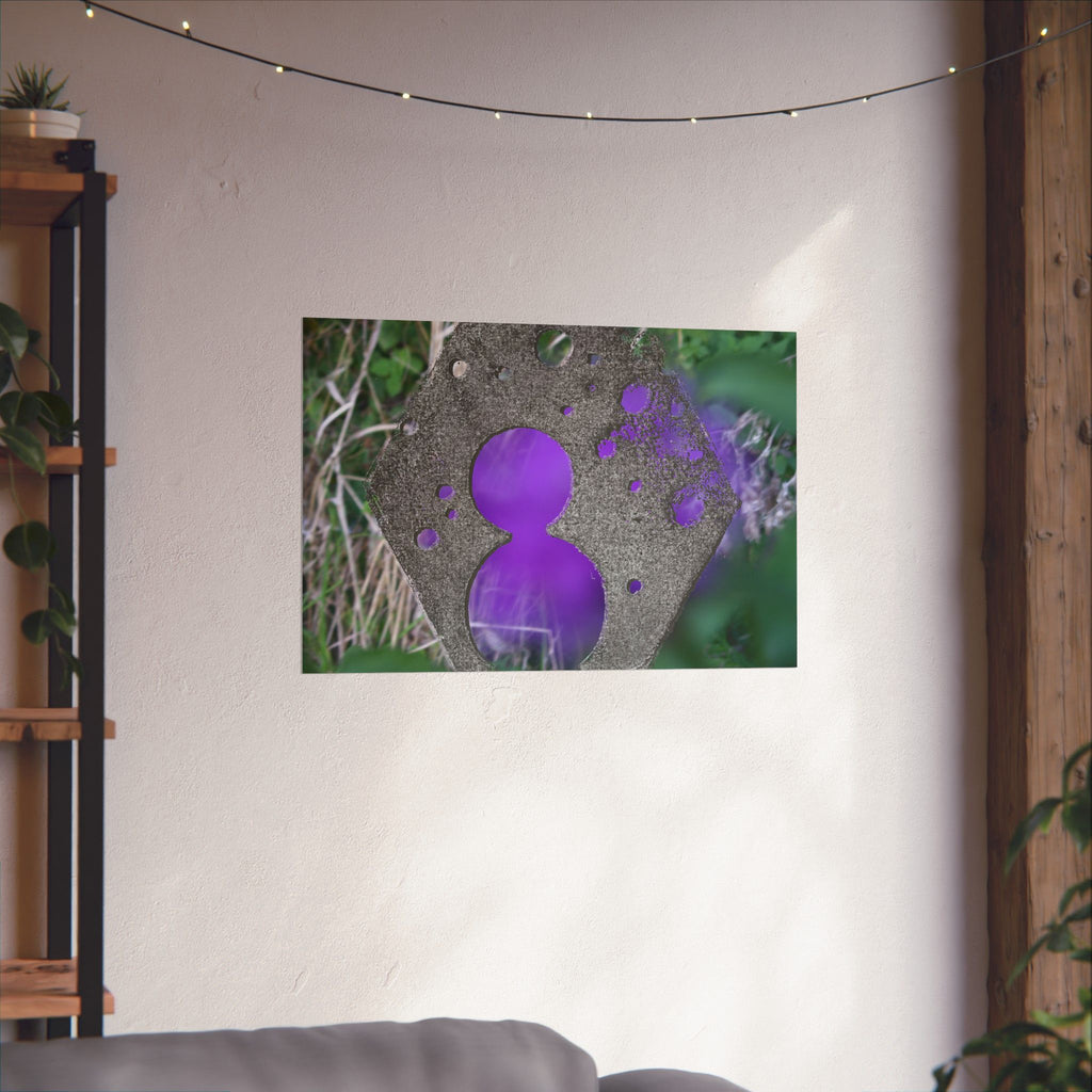 Paarse abstracte bokeh-uitgesneden poster | Matte horizontale poster 