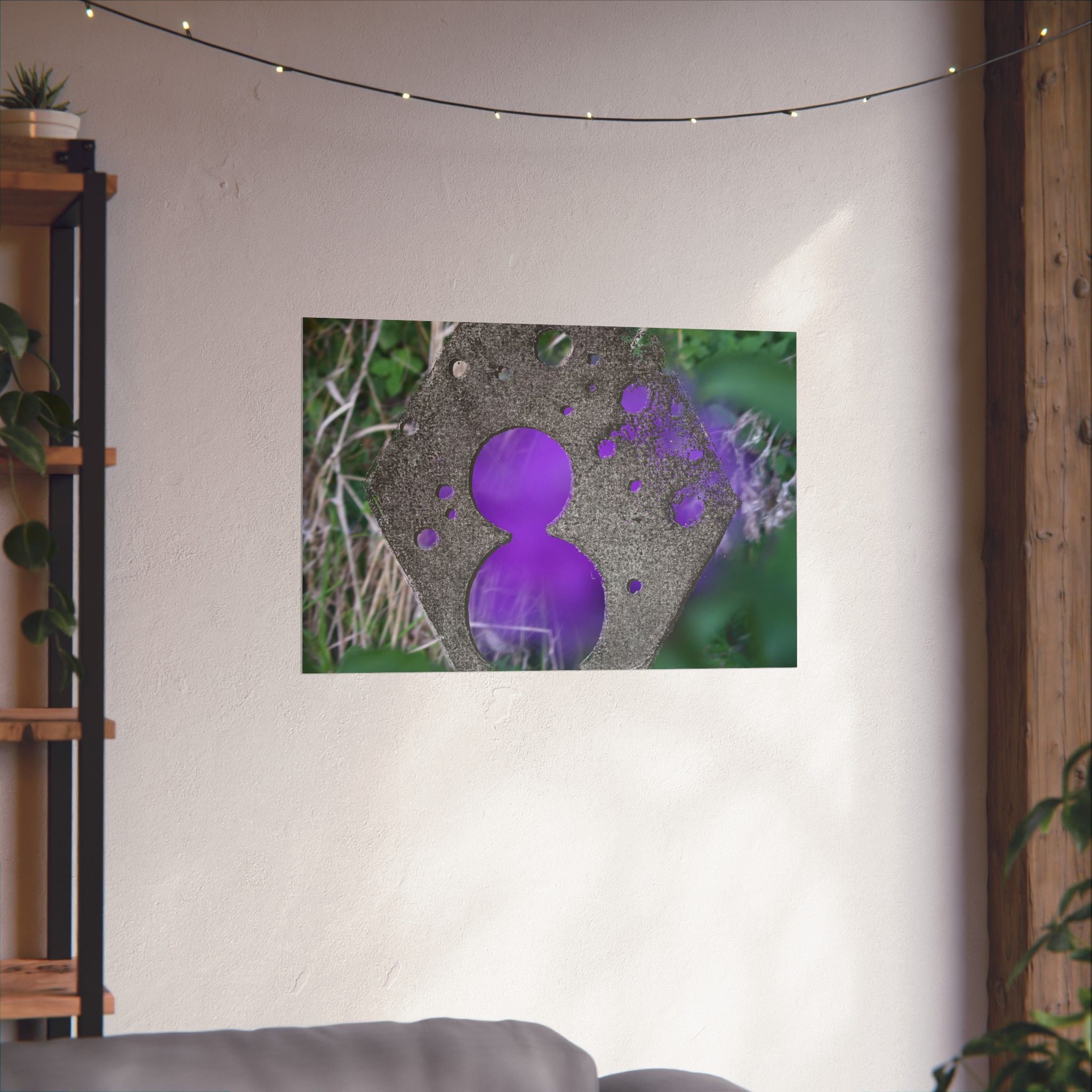 Paarse abstracte bokeh-uitgesneden poster | Matte horizontale poster 
