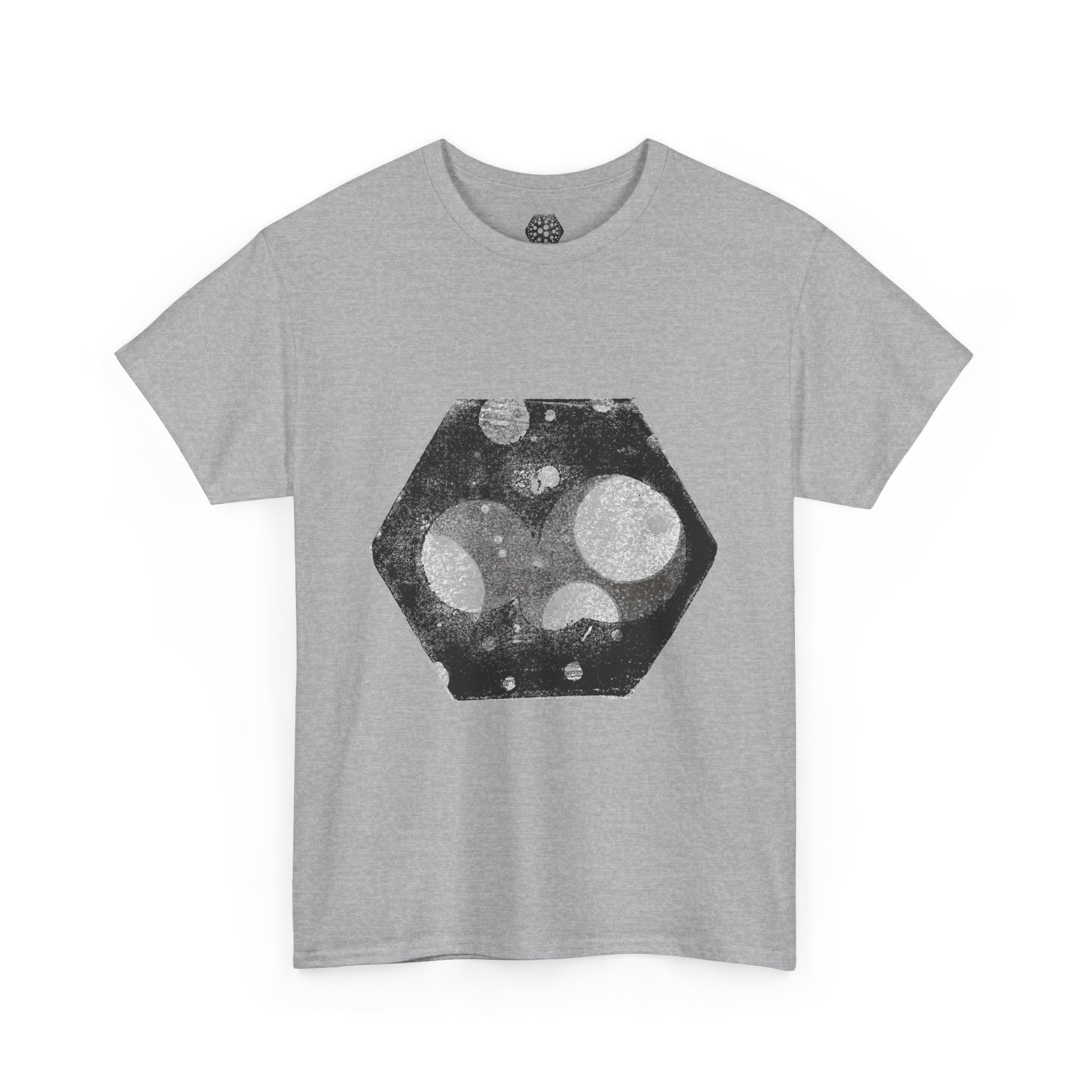 Hex Moon Graphic Tee — Distressed Space Cheese Vintage Astronomy T-Shirt
