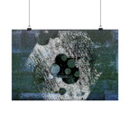 Abstract Blue Hexagon Matte Poster — Modern Geometric Wall Art