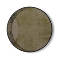 Minimalist Olive Moon Ceramic Coaster — Modern Abstract Drink Coaster