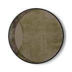 Minimalist Olive Moon Ceramic Coaster — Modern Abstract Drink Coaster