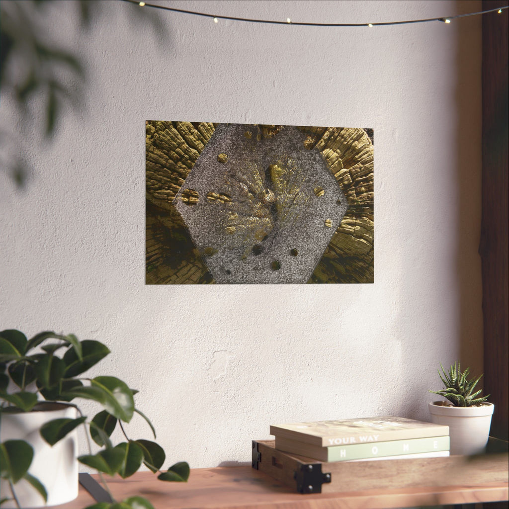 Weathered Tree Cross-Section Poster | Matte Horizontal Wall Art
