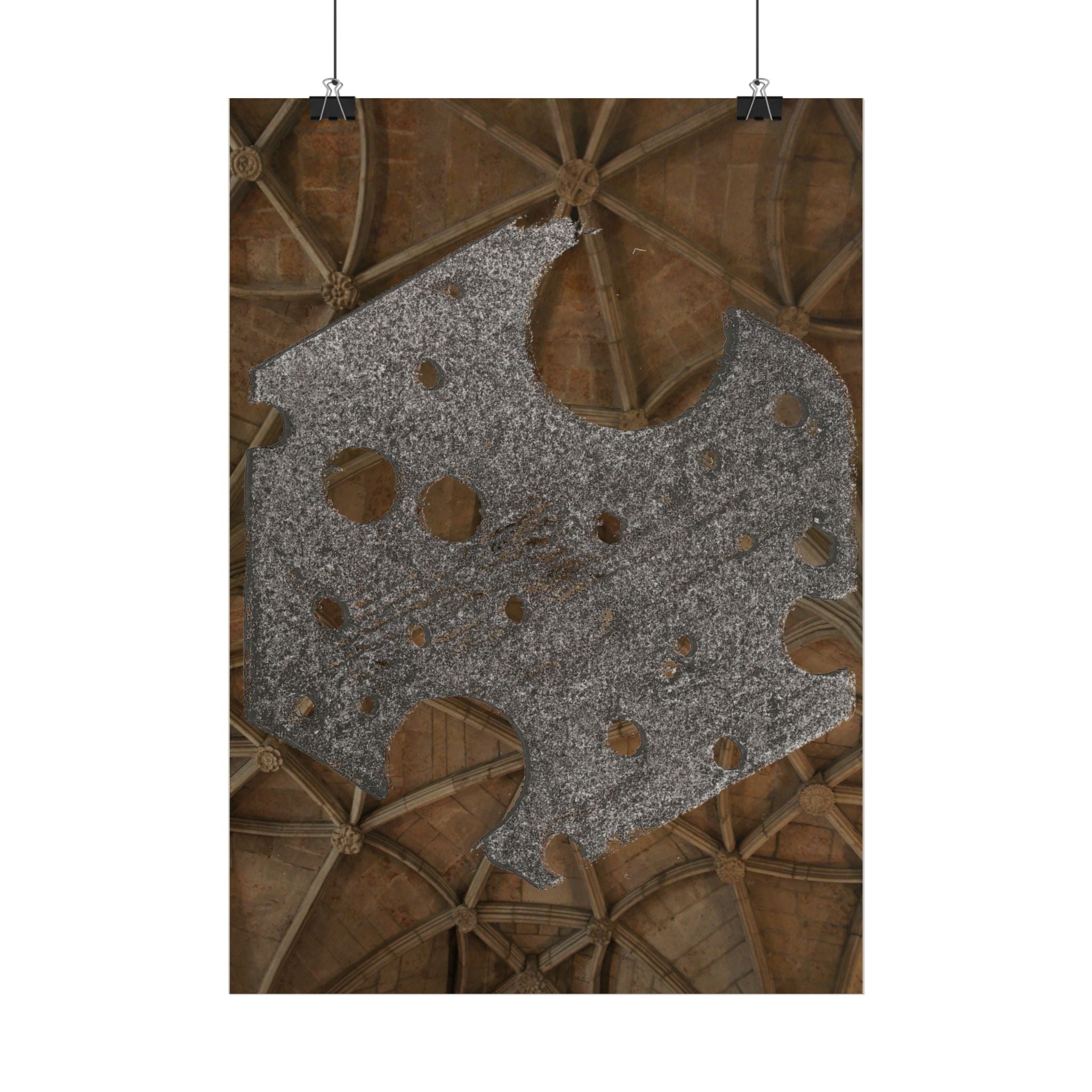 Gothic Metal Shield Poster — Medieval Architecture Wall Art