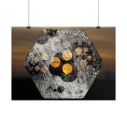 Abstract Hexagon Sunset Horizontal Poster