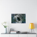 Abstract Blue Hexagon Matte Poster — Modern Geometric Wall Art