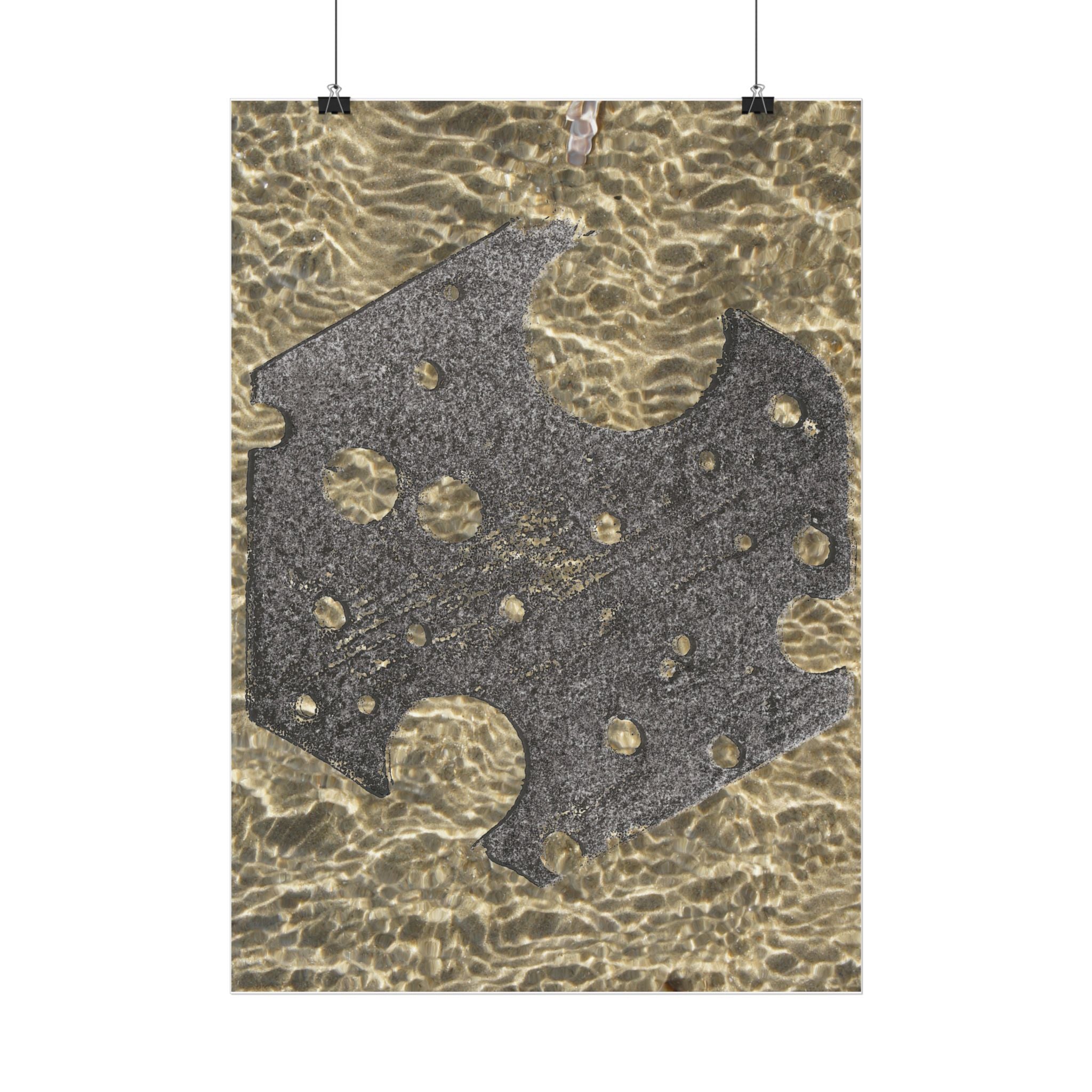 Vertical Poster — Abstract Metallic Stone Texture Vertical Art Print