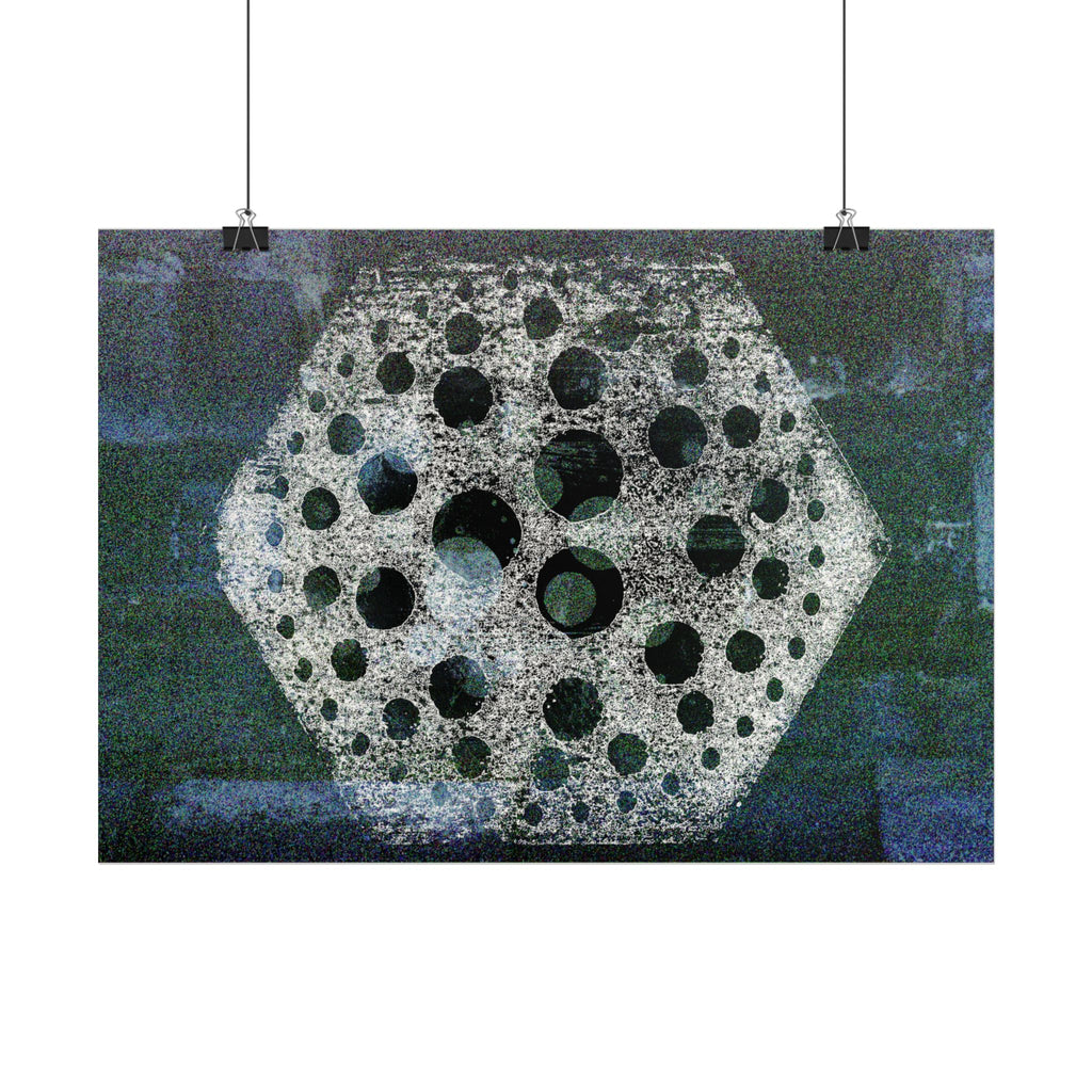 Abstract Geometric Hexagon Poster — Horizontal Wall Art