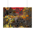 Abstract Honeycomb Poster — Warm Gold & Rust Geometric Art