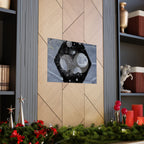 Abstract Hexagon Planet Matte Poster — Industrial Black & Gray Wall Art