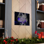 Abstracte zeshoekige paarse rook matte poster 