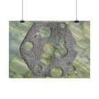 Abstracte poster met zeegras en steen, horizontaal model — Muurdecoratie met kusttextuur 