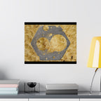 Zeskantmoer Macro Poster | Industriële textuur Matte Horizontale Poster 