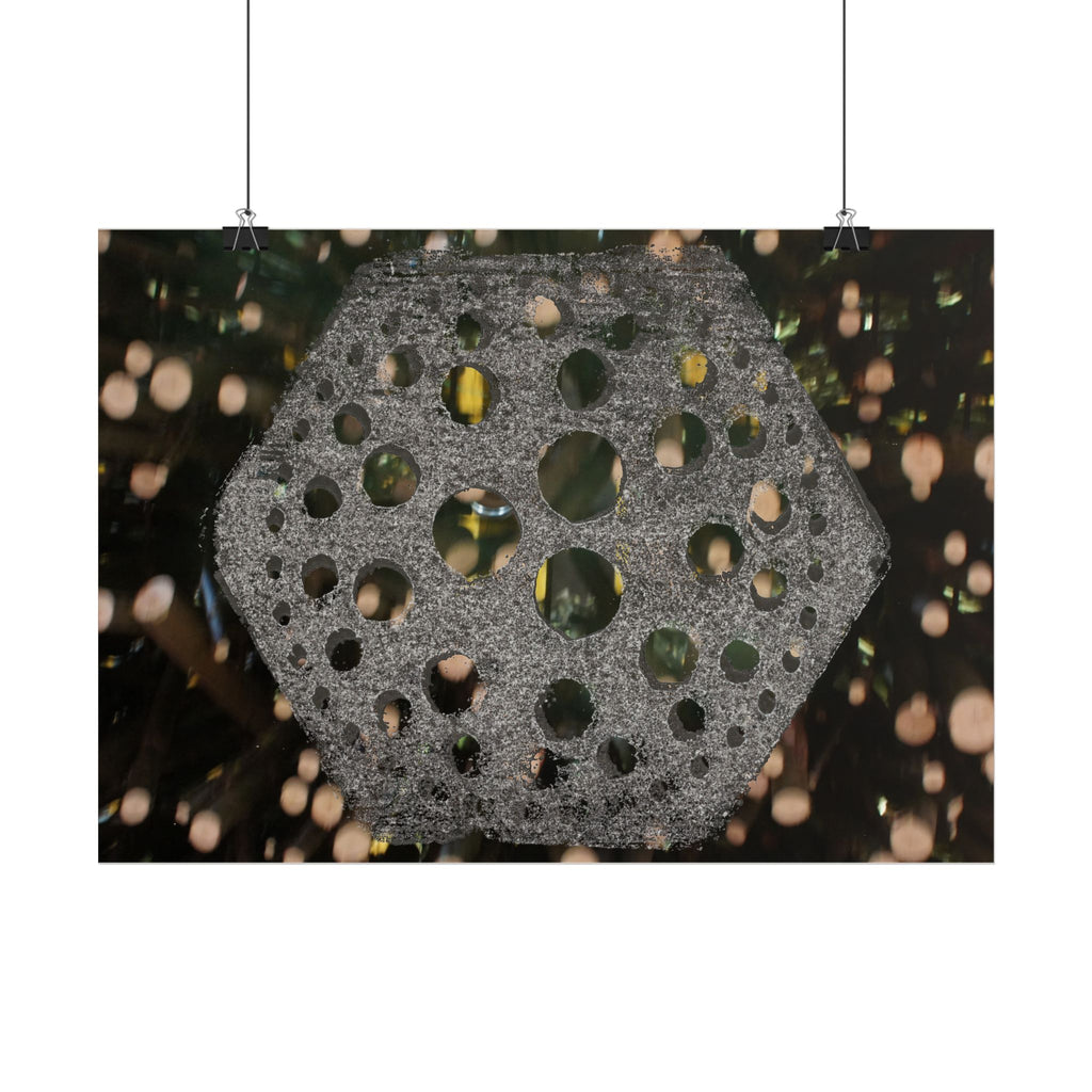 Poster met zeshoekig gatenpatroon | Horizontale poster, abstracte geometrische muurdecoratie 