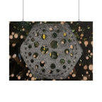 Poster met zeshoekig gatenpatroon | Horizontale poster, abstracte geometrische muurdecoratie 