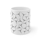Cracked Stone Pattern Ceramic Mug — Minimal Black & White Coffee Cup