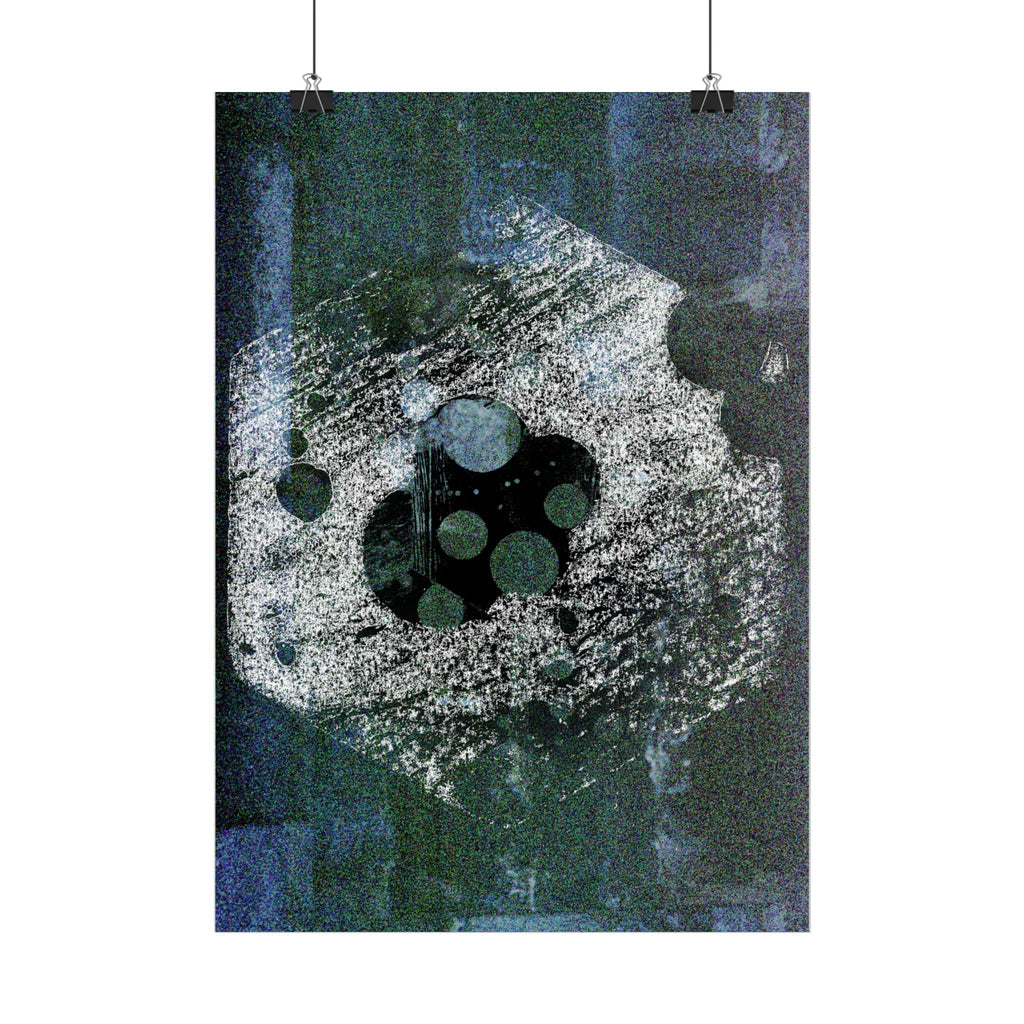 Abstracte poster met maansteenmotief in matte afwerking — Verticale moderne kunstprint 