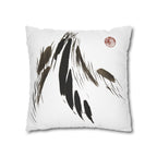 Feather Brushstroke Decorative Pillowcase — Minimal Zen Accent Cushion