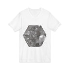Hex Moon Graphic Tee Design Hex14 — Distressed Space Cheese Vintage Astronomy V-Neck T-Shirt