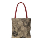 Vintage Hexagon Pattern Tote Bag – Sepia Geometric All-Over Print