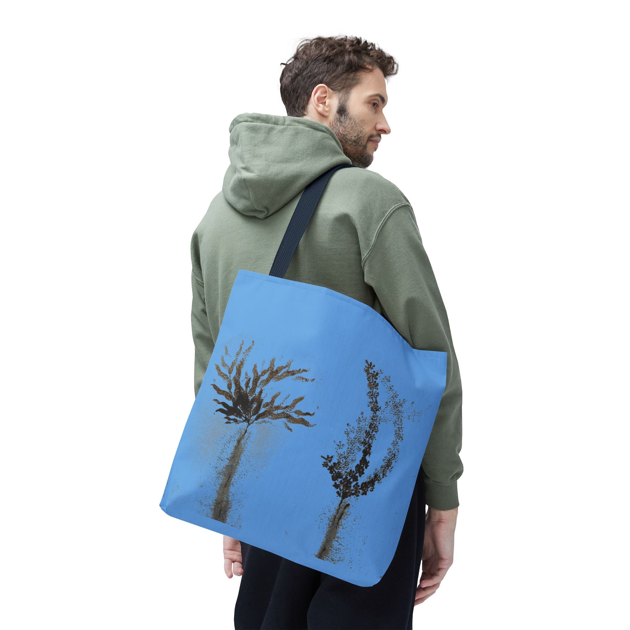 Botanical Sketch Tote Bag — Minimal Blue Wildflower Print
