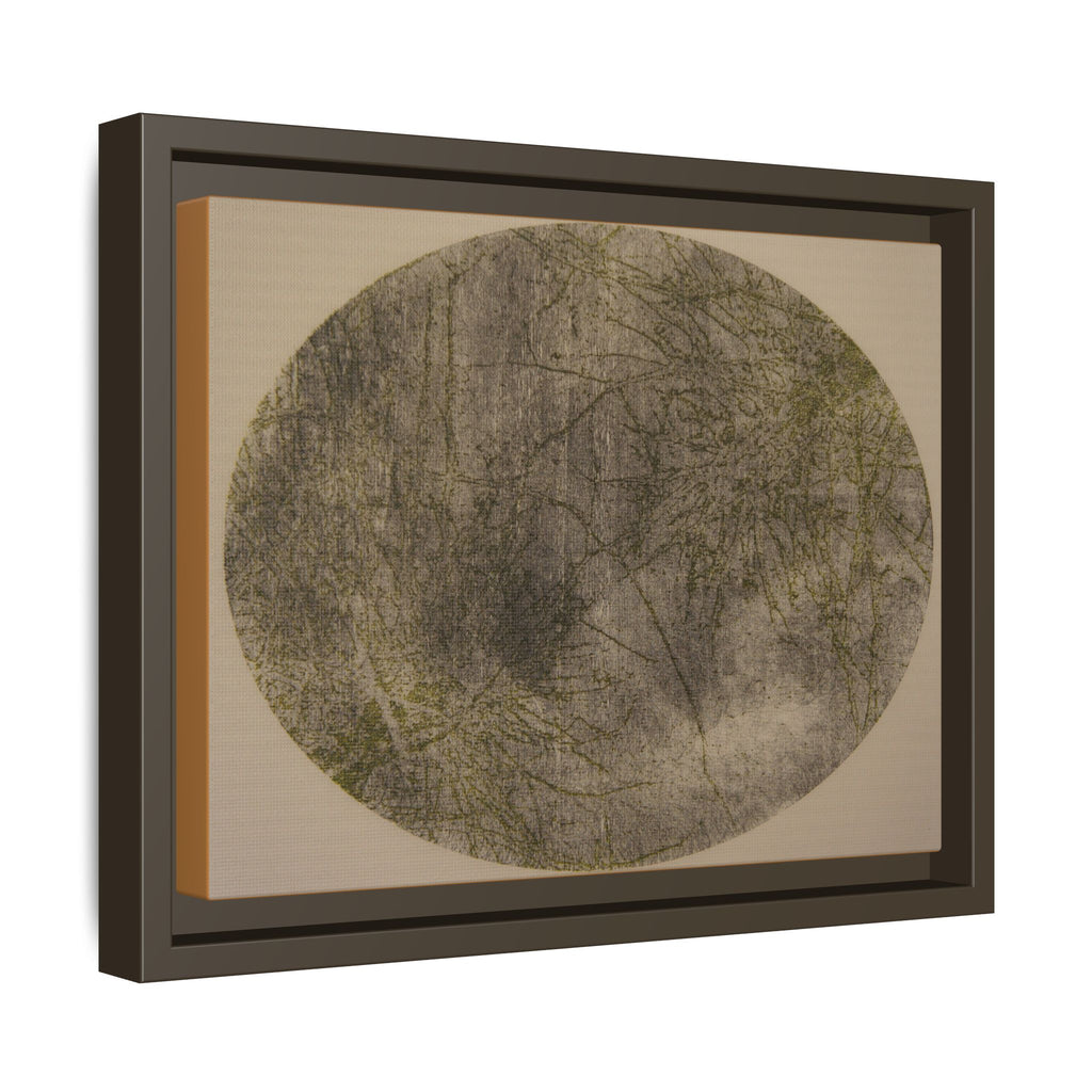 Ingelijst canvas kunstwerk met matte afwerking — Abstracte cirkelvormige wanddecoratie met textuur - nr. 43 