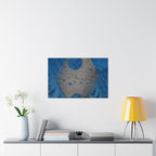 Abstract Blue Texture with Metallic Geometric Shape Poster