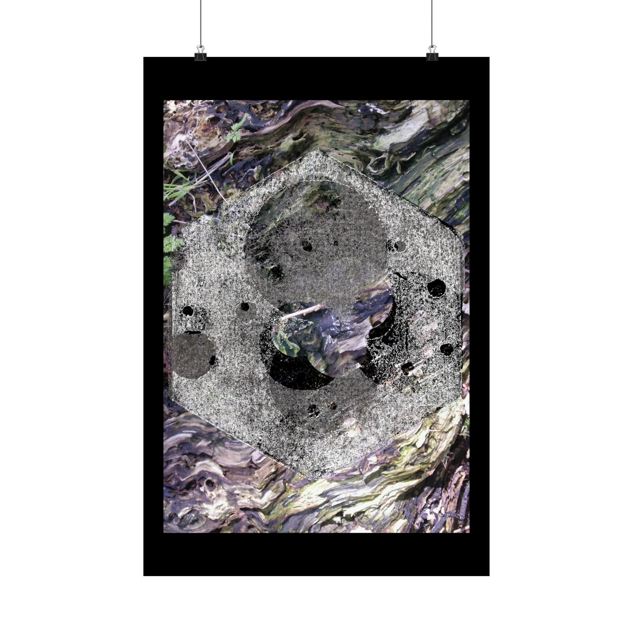 Abstract Woodgrain Poster — 'Tree Knot Orbit' Matte Vertical Art Print